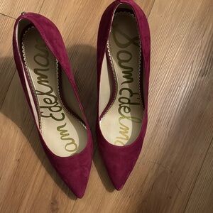Sam Edelman Women's Fuchsia Suede Pumps 4 inches